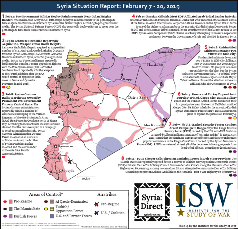 ISW Syria Direct - Syria SITREP Map - 20190220 | PDF | Syria | Syrian Army
