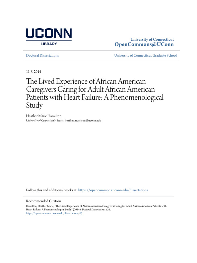 The Lived Experience of African American Caregivers Caring For Ad | PDF ...