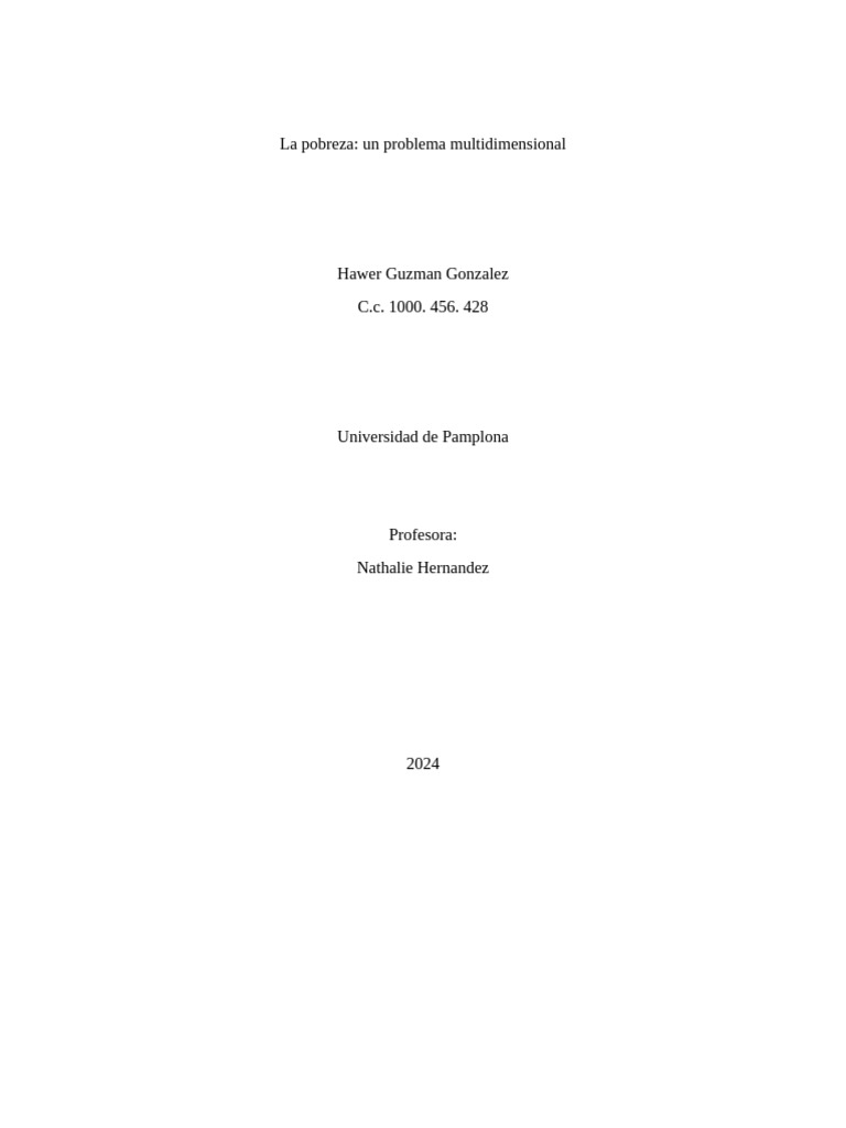 Causas de la Pobreza Multidimensional | PDF | Pobreza | Pobreza e ...