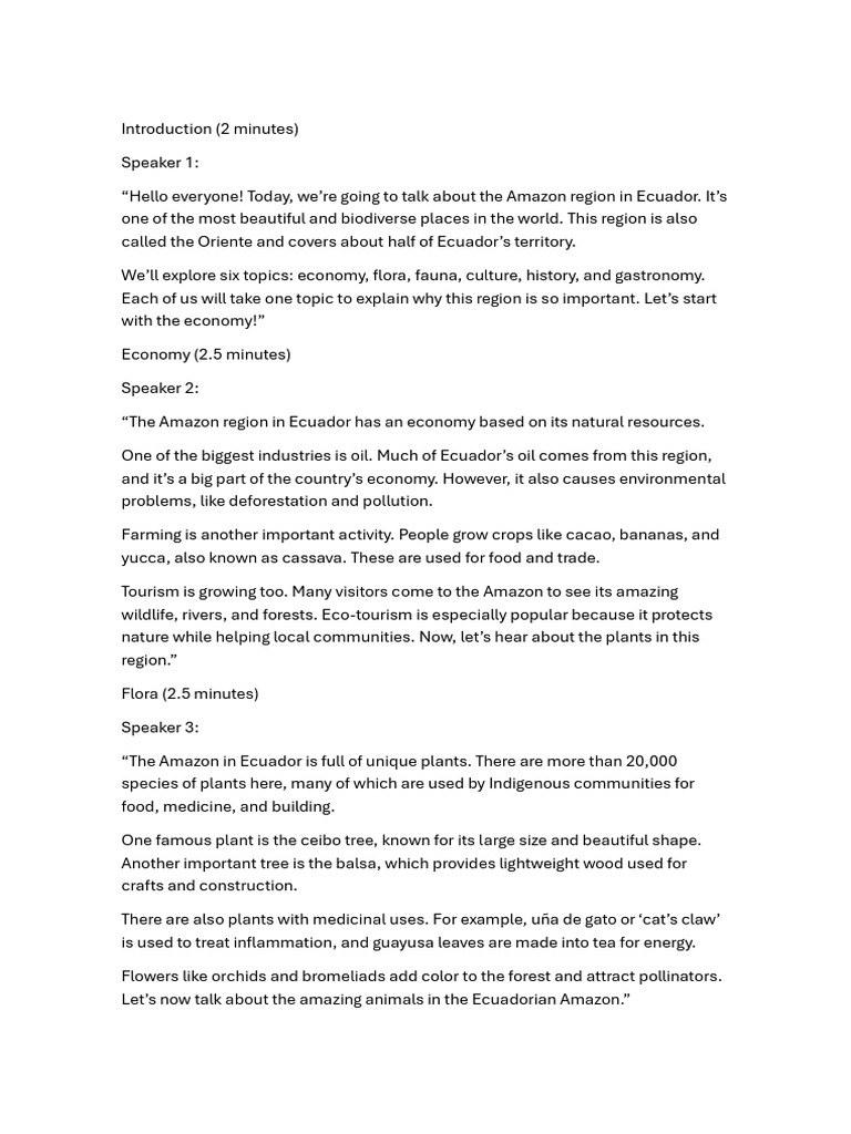 Script Pdf Amazon Rainforest Ecuador 