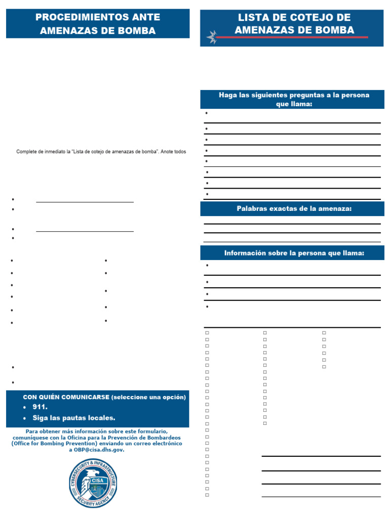 Procedimientos para Amenazas de Bomba | PDF