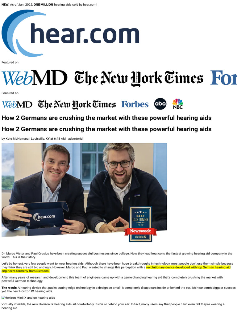 Horizon IX: Revolutionizing Hearing Aids | PDF | Hearing Aid