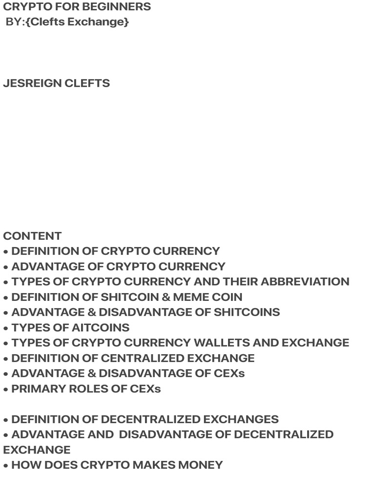 Crypto For Beginners | PDF | Cryptocurrency | Bitcoin