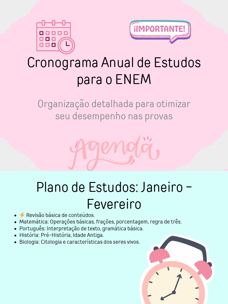 Cronograma de Estudos para o ENEM | PDF