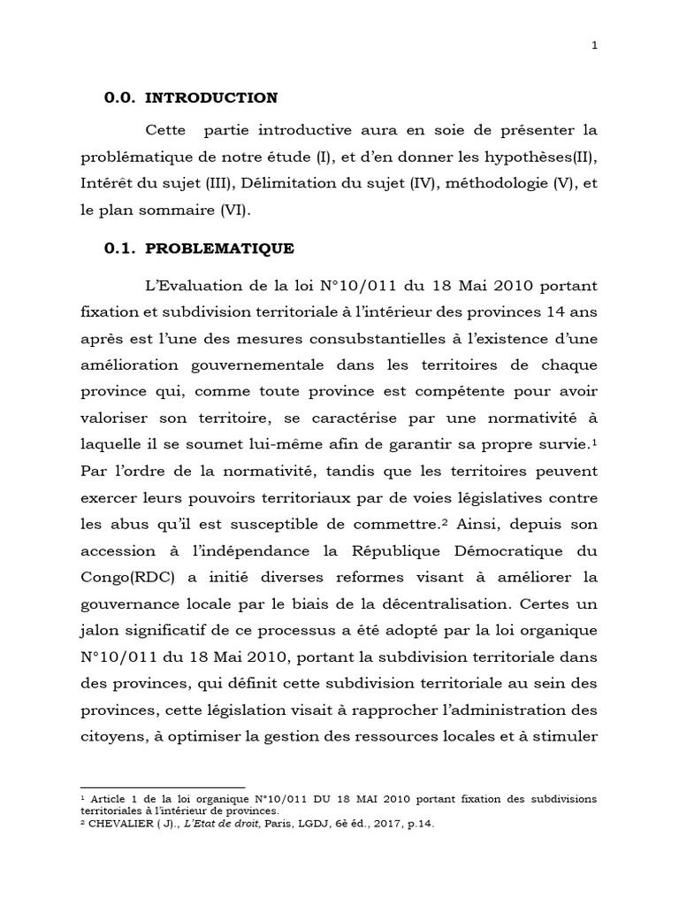 Évaluation de la loi N°10/011 en RDC | PDF | Loi | Constitution