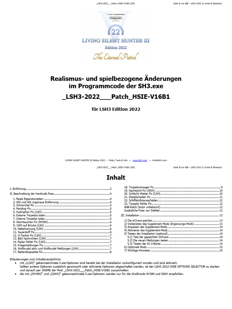 LSH3-2022 Patch HSIE-V16B1 DE | PDF