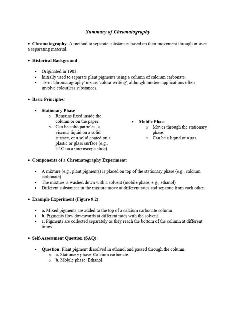 summary chroma dr bassant pdf | PDF | Chromatography | Thin Layer ...