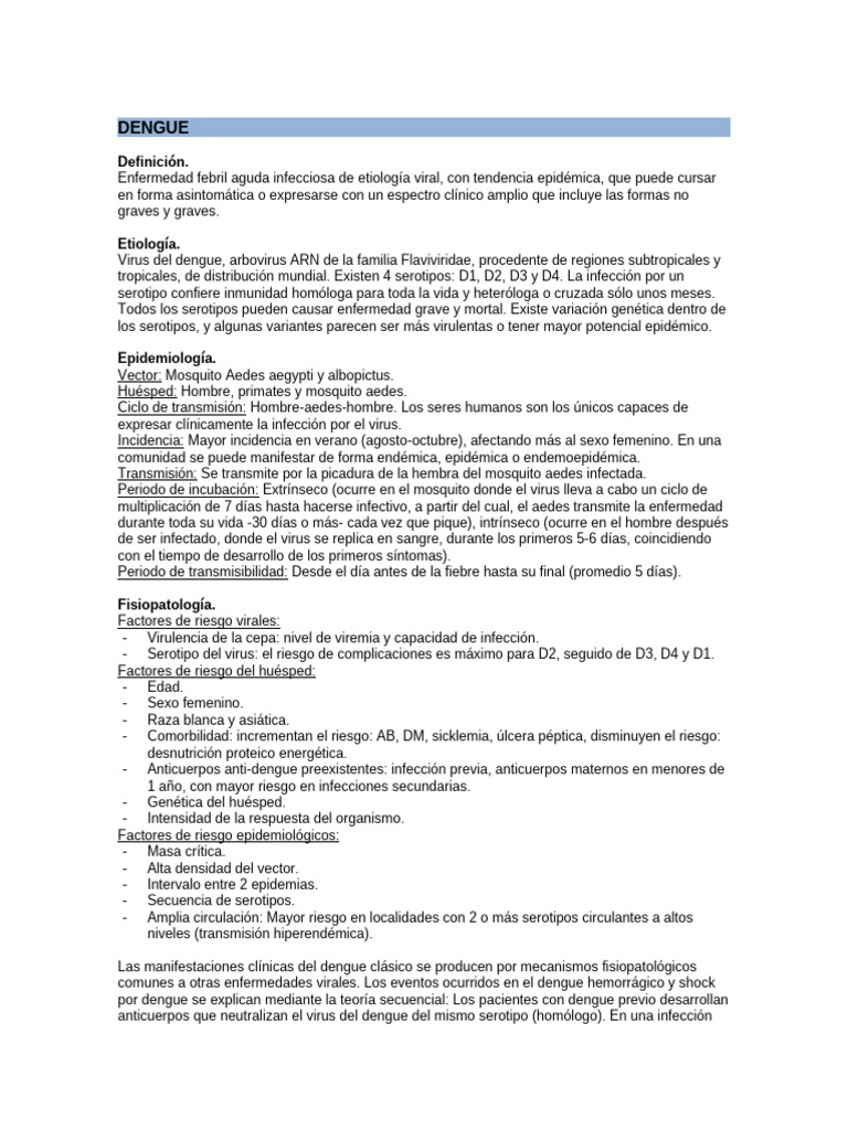 Guía Completa sobre el Dengue: Síntomas y Tratamiento | PDF | Virus ...