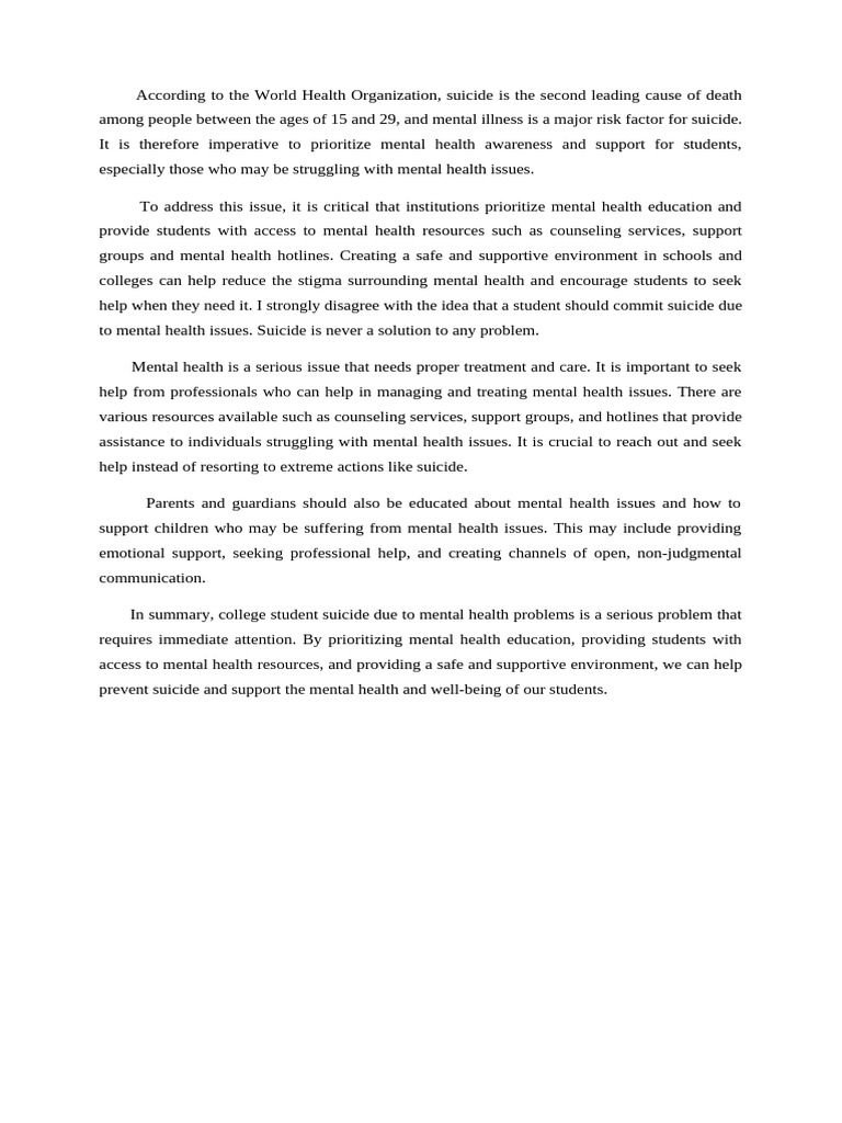 Mental Health Support for Students | PDF