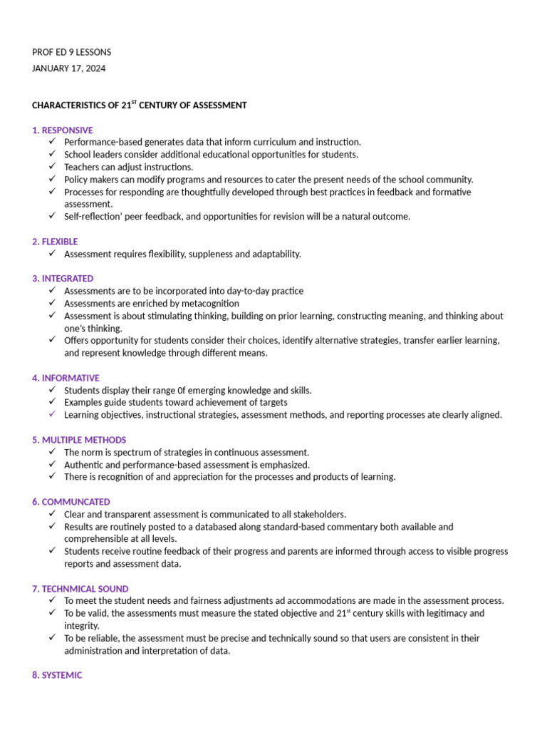 21st Century Assessment Characteristics | PDF | Educational Assessment ...