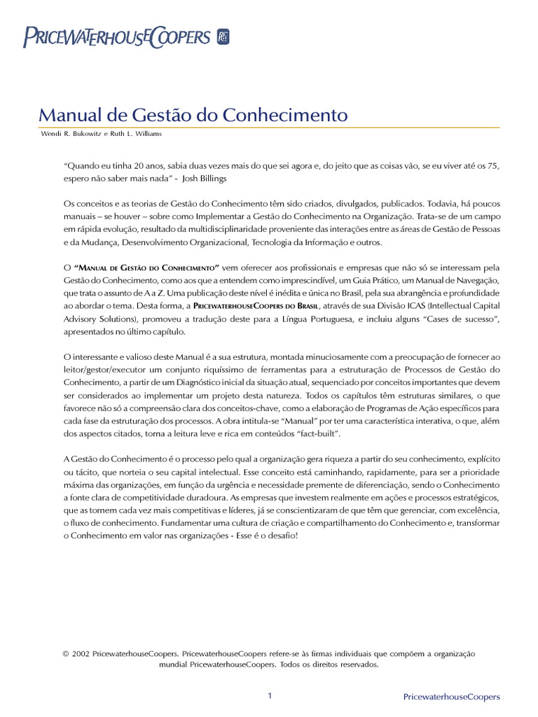 Guia Prático de Gestão do Conhecimento | PDF | Gestão do conhecimento ...