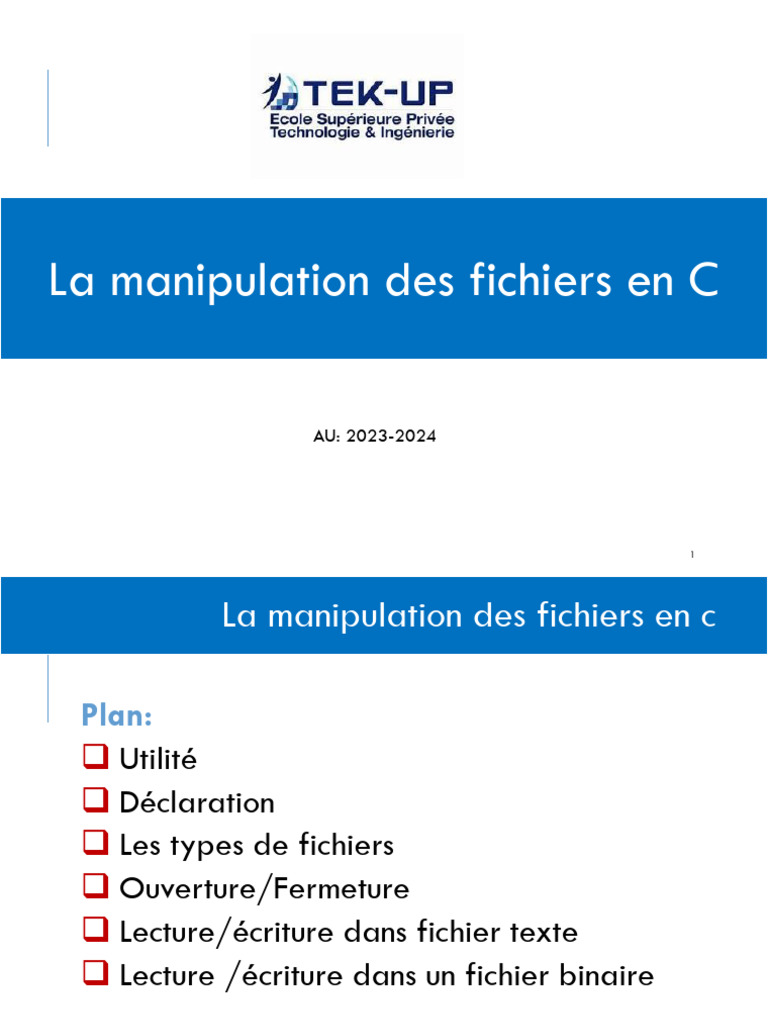 Manipulation de fichiers en C | PDF | Fichier informatique | Pointeur ...