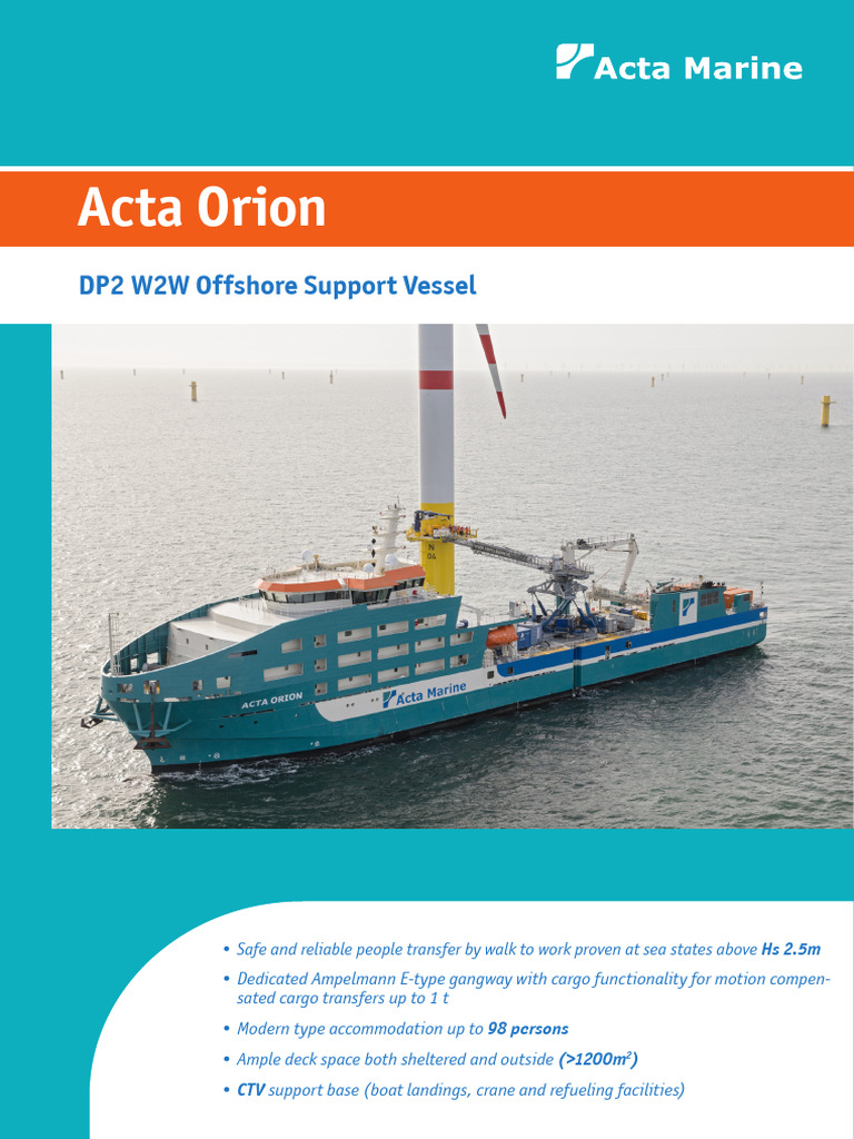 Acta Orion Brochure 2021 Pdf Ships Crane Machine