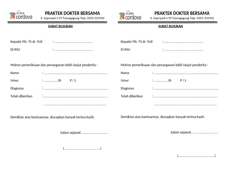 Surat Rujukan PX Umum | PDF