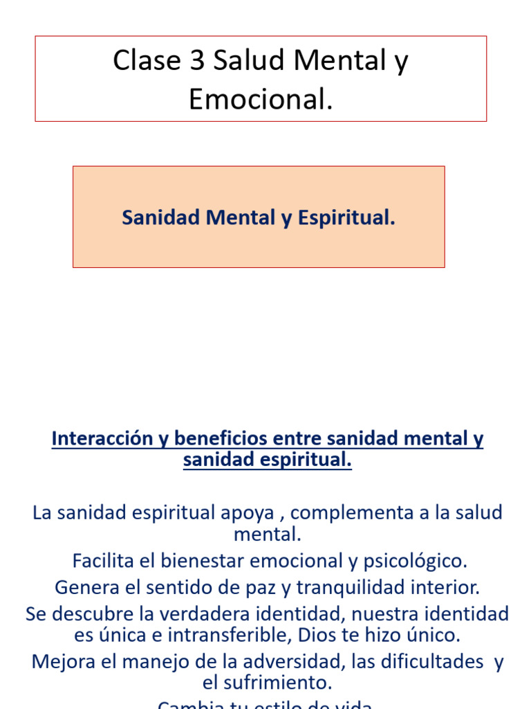 Clase 3 Salud Mental y Emocional | PDF | Las emociones | Pecado
