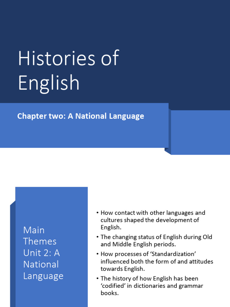 L201A Chapter 2 A National Languages | PDF | Danelaw | Wessex