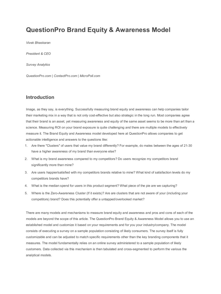 Brand Questionnaire PDF Brand Valuation (Finance)