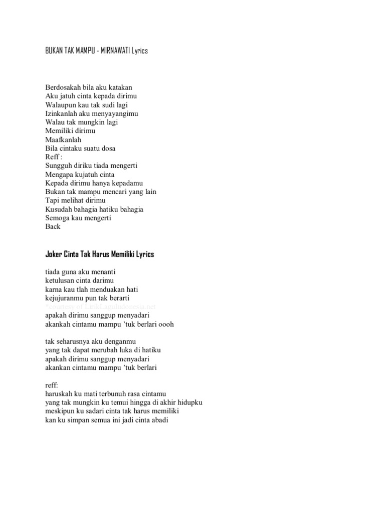 Lagu Mirnawati Bukan Tak Mampu Offline Mp3 For Android Apk Download