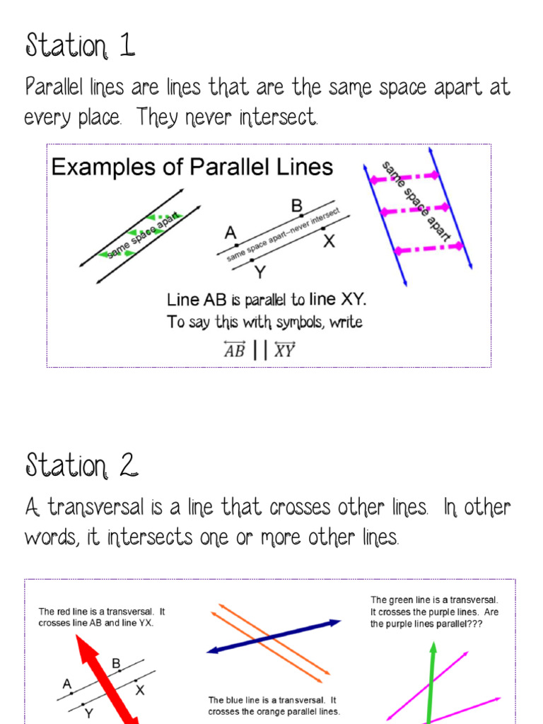 Facts about Angles and Parallel Lines | PDF | Euclidean Geometry ...