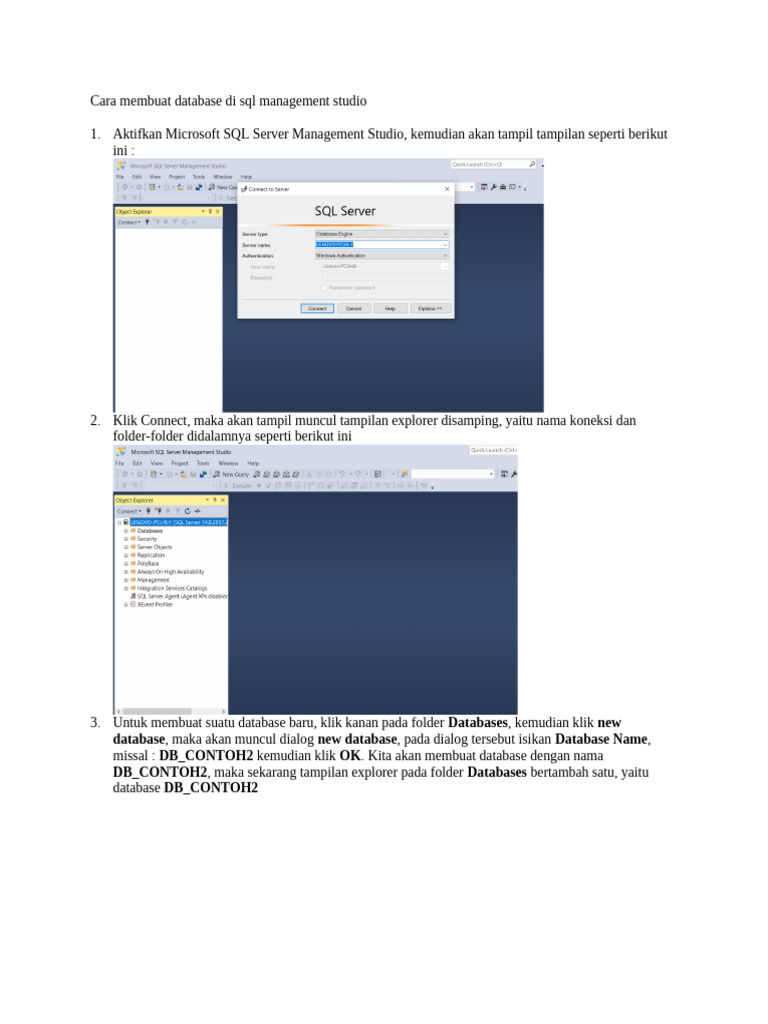 Panduan Membuat Database di SQL Server | PDF