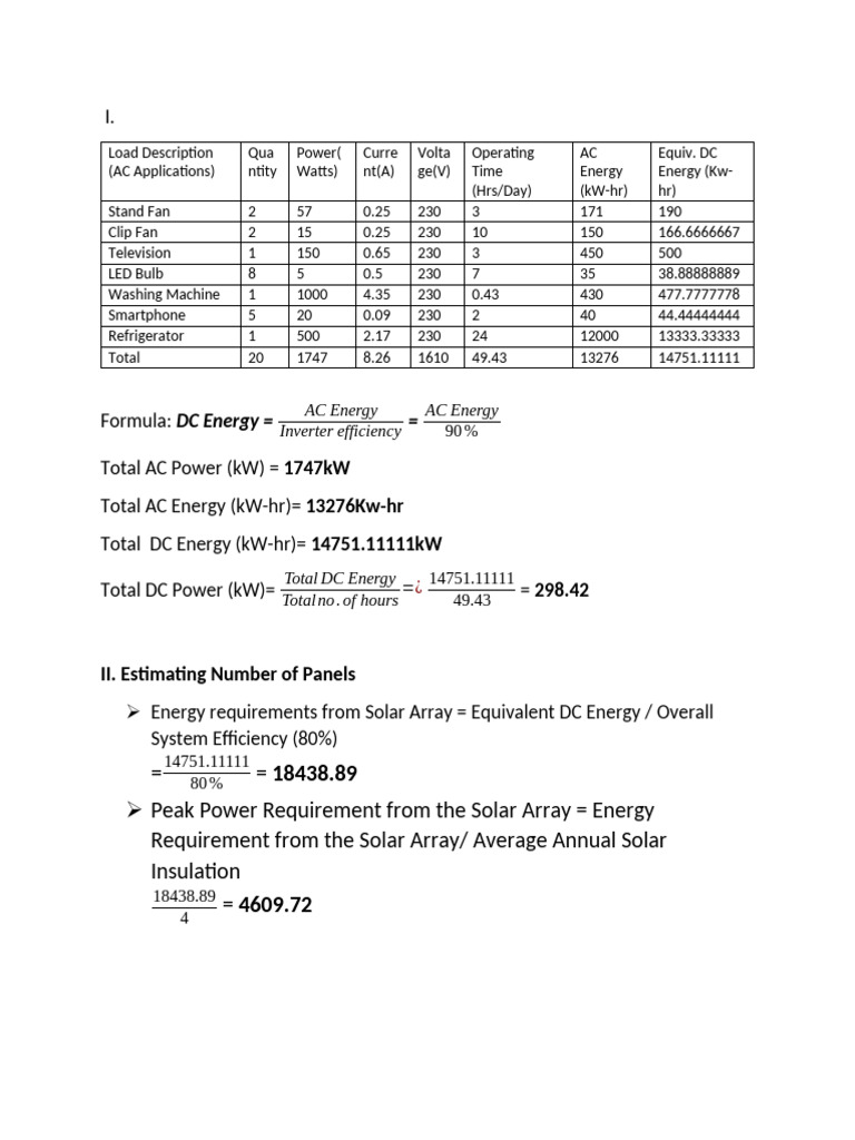 Solar Power System Sizing Guide | PDF | Photovoltaic System | Power ...