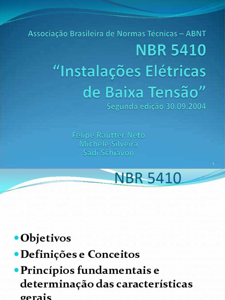 Normas NBR 5410: Instalações Elétricas | PDF | Distribuição de energia ...