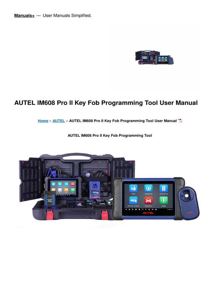 Httpsmanuals - Plusautelim608 Pro II Key Fob Programming Tool Manual ...