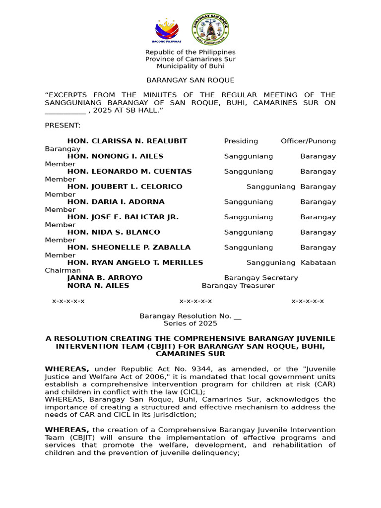 RESO-CBJIP | PDF | Justice | Crime & Violence