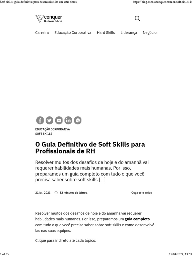 Guia Completo de Soft Skills para RH | PDF | Gestão de recursos humanos ...