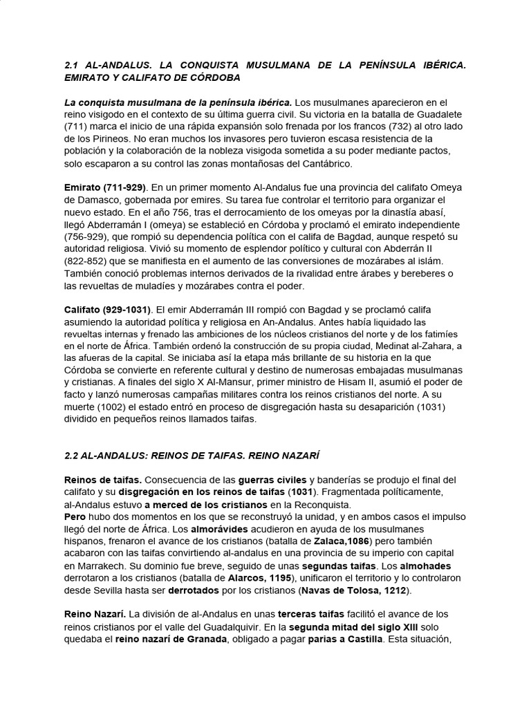 Bloque 2 Historia | PDF | Al Andalus | Edades medias