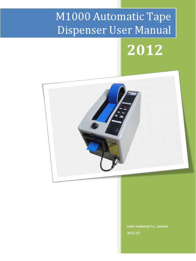 M1000 Automatic Electric Tape Dispenser Manual PDF Switch sites