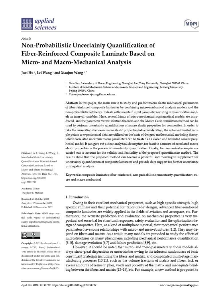 Non-Probabilistic Uncertainty Quantification of Fi | PDF | Composite ...