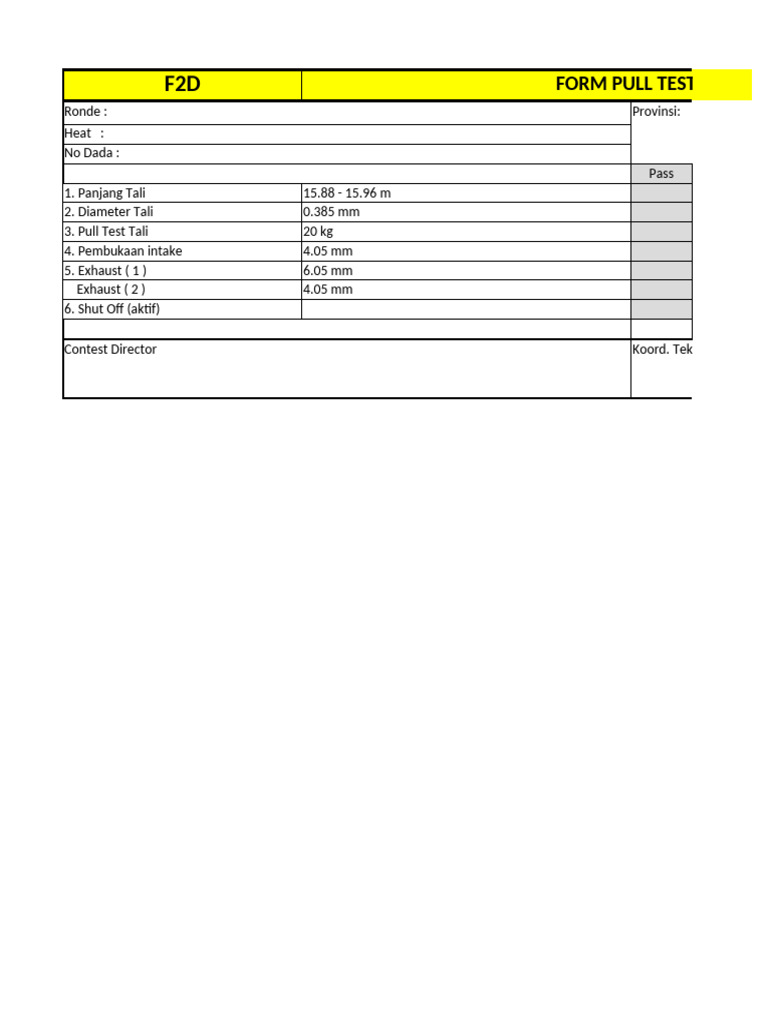 F2D Pull Test and Quarantine Form | PDF