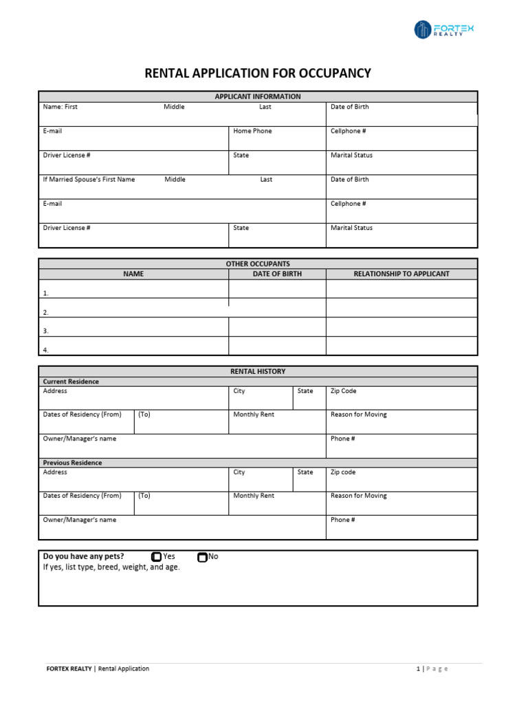 Rental Application | PDF