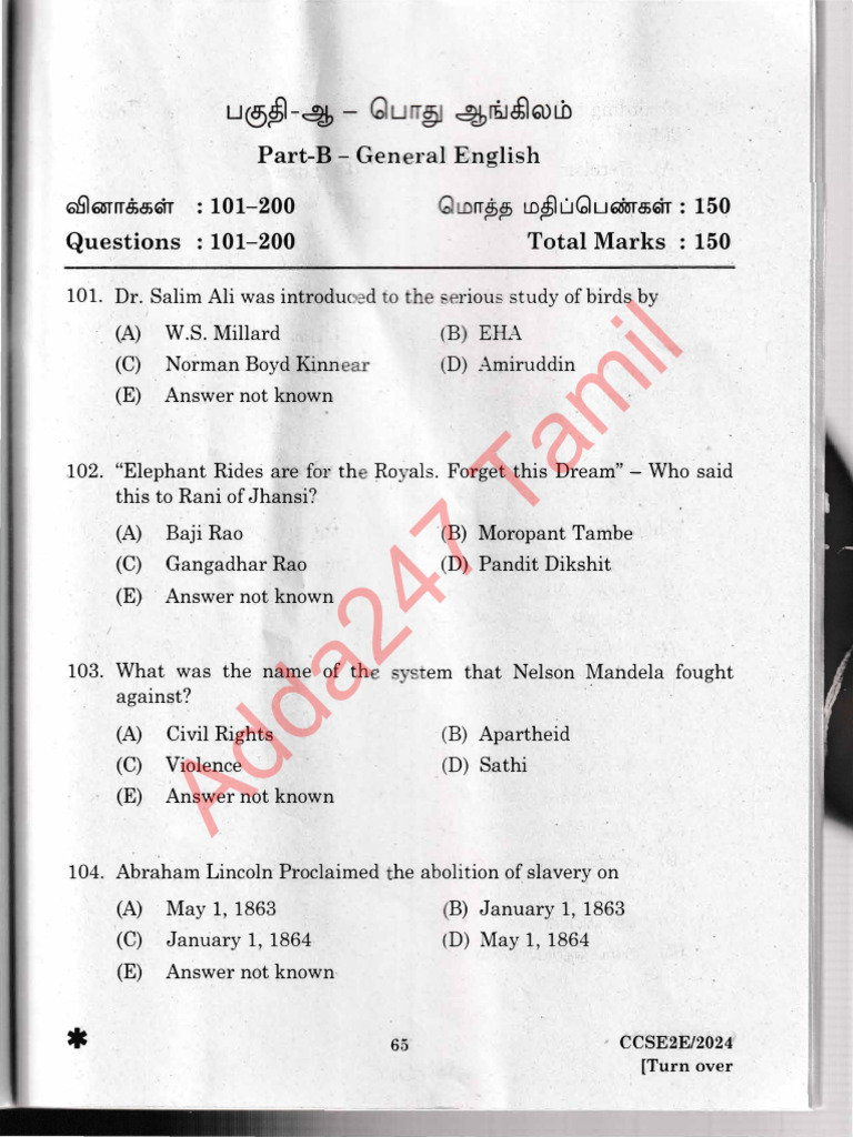 TNPSC Group 2 General English | PDF