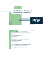 Lecture 1: Course Overview and Introduction To Linear Analysis