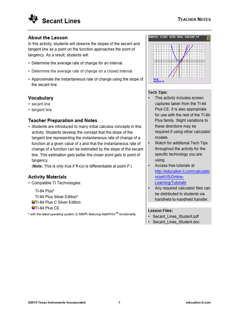 Understanding Secant and Tangent Lines | PDF | Derivative | Tangent
