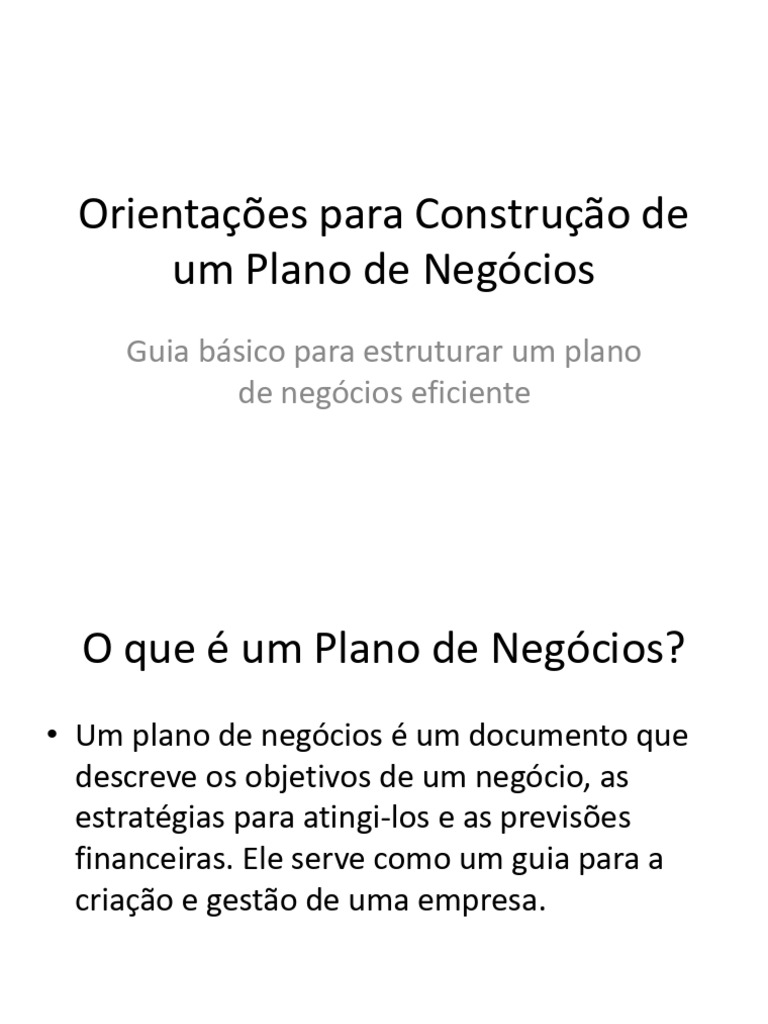 Guia para Criar um Plano de Negócios | PDF