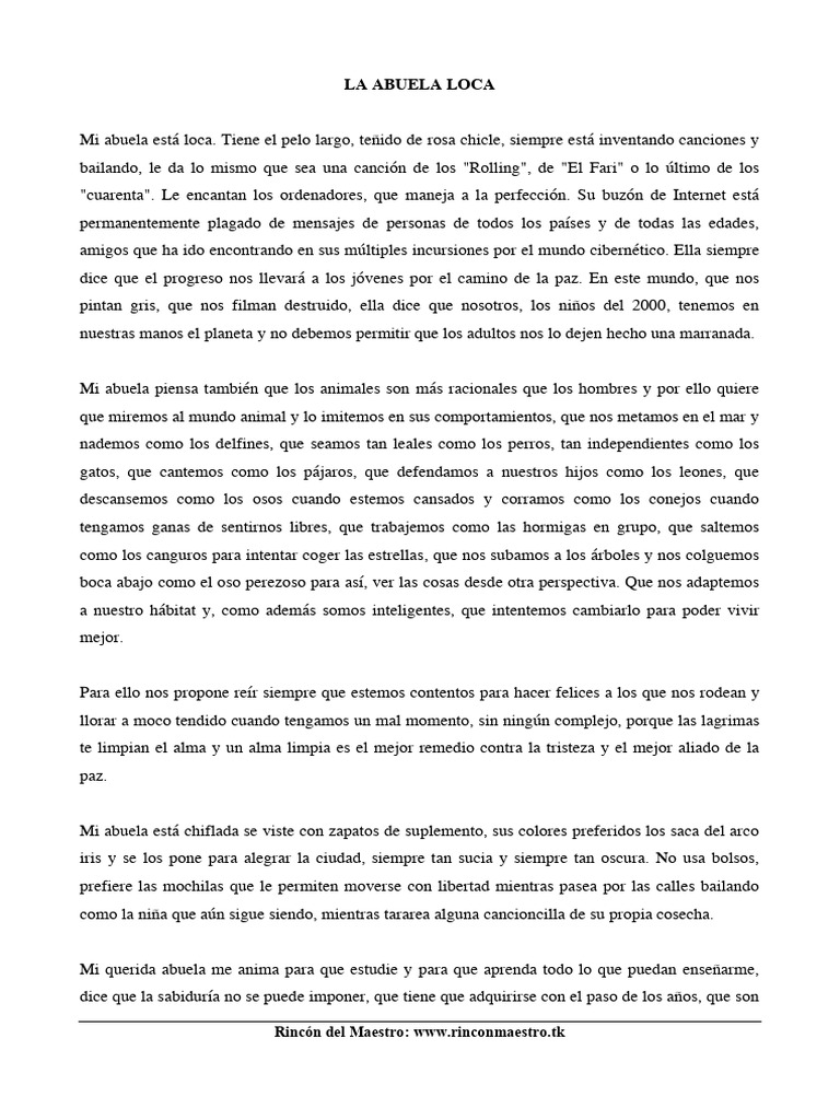 La abuela loca y sus enseñanzas | PDF