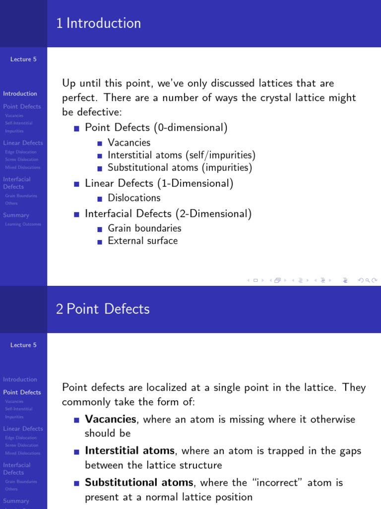 Defects in Crystal Lattices Explained | PDF | Crystallographic Defect ...