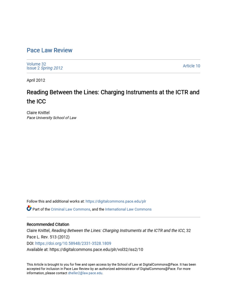 Reading Between The Lines - Charging Instruments at The ICTR and T ...