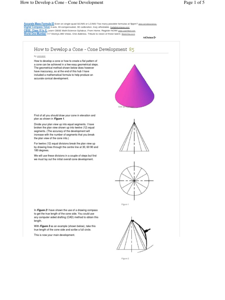 How to Develop a Cone | Angle | Computer Aided Design