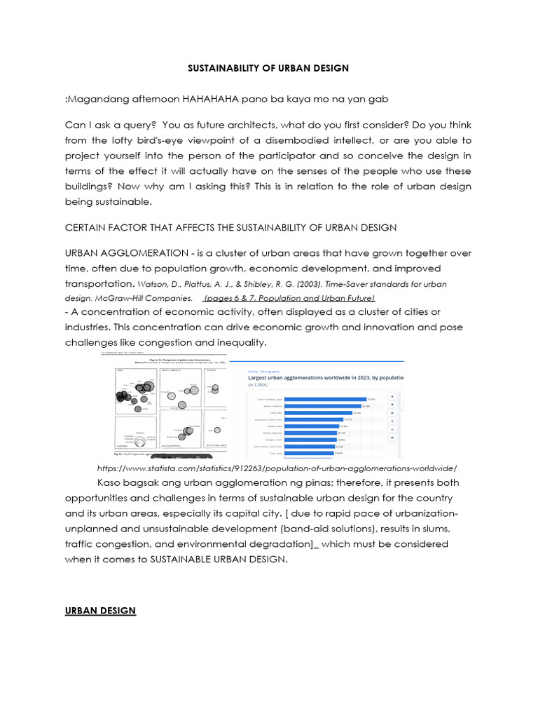 Sustainability Of Urban Design Pdf Sustainable Architecture Green