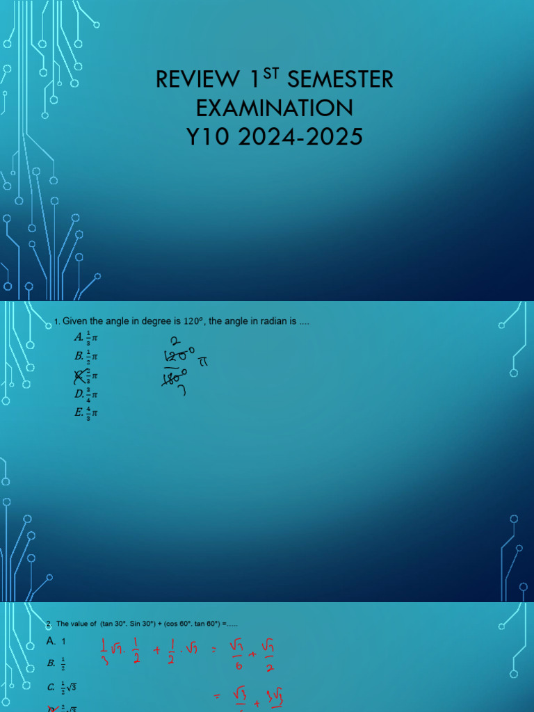 Review 1st examination pdf mathematics trigonometry