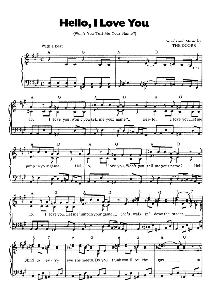 The Doors Hello I Love You