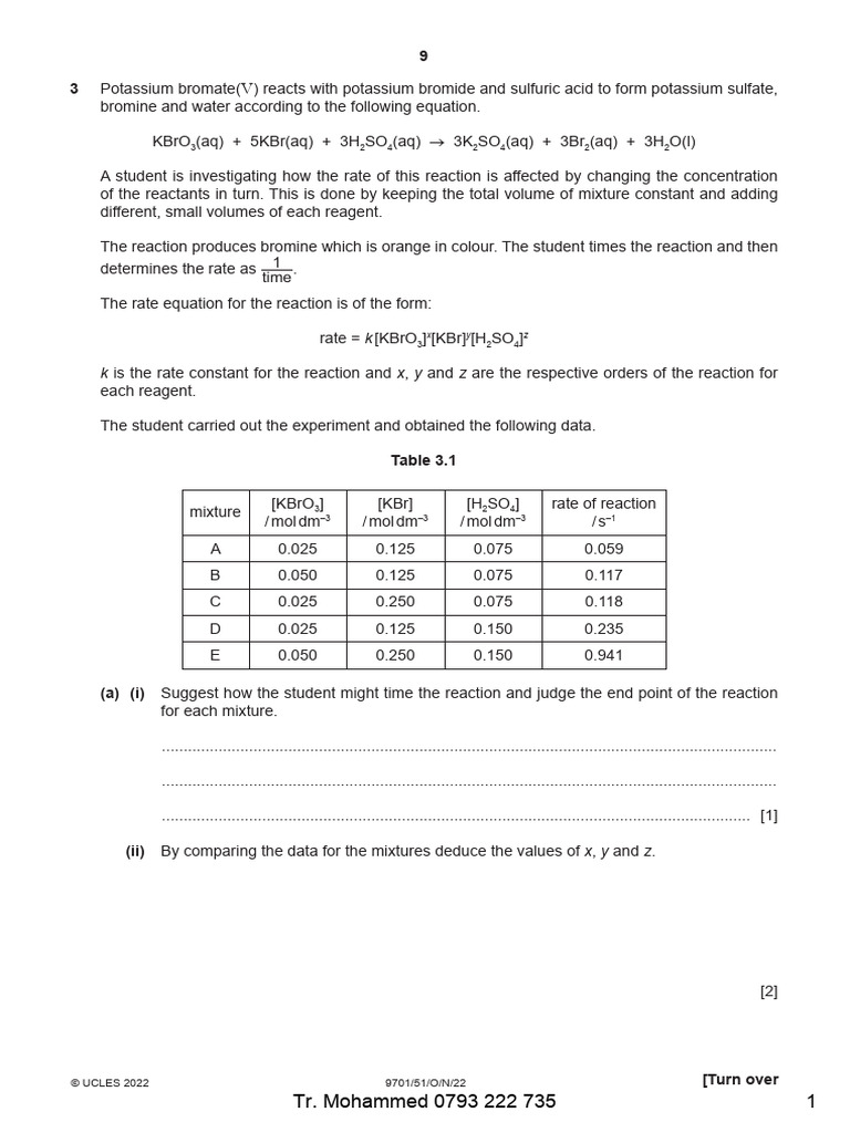 Reaction Rate Investigation of H2O2 and KI | PDF | Hydrogen Peroxide ...