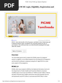 PICME – All About PICME Login, Eligibility & Registration