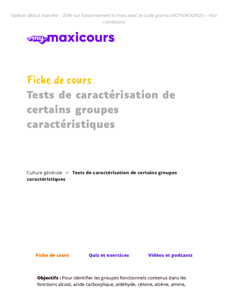 Tests de caractérisation des composés organiques | PDF | Cétone | Aldéhyde