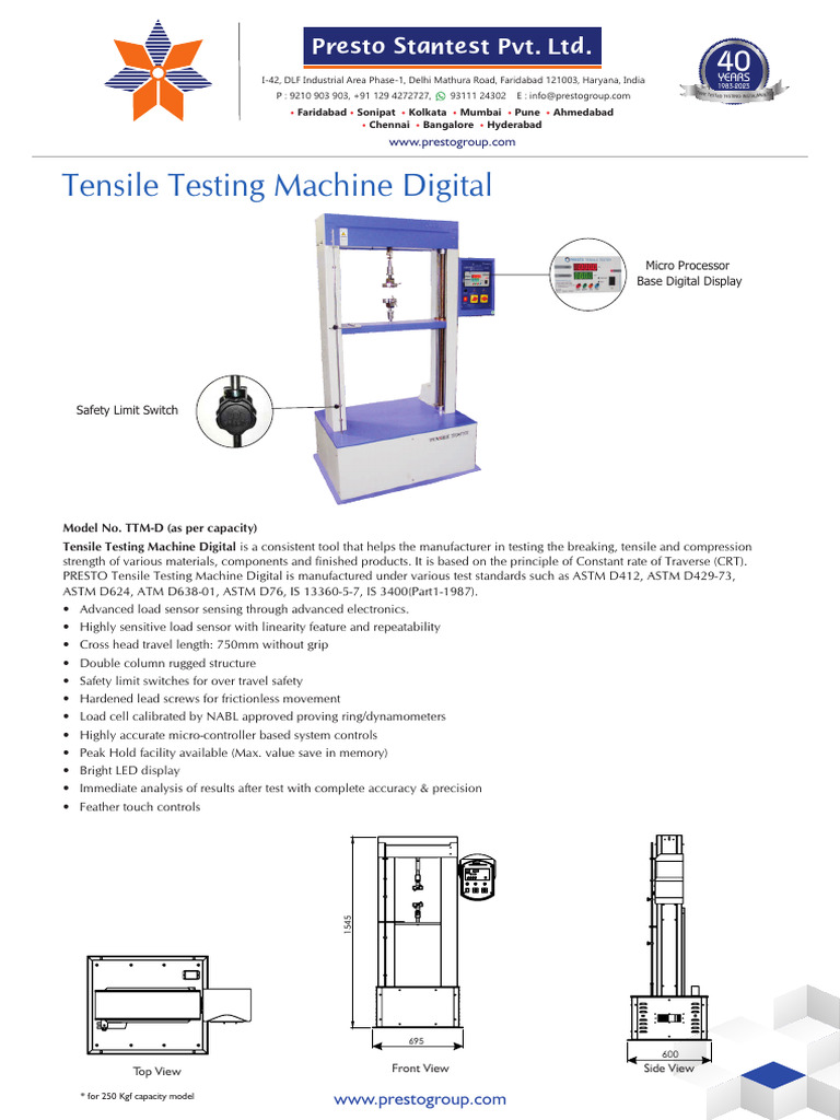 19123741.tensile Testing Machine Digital - For Cap. 1000 - 10000 KGF ...