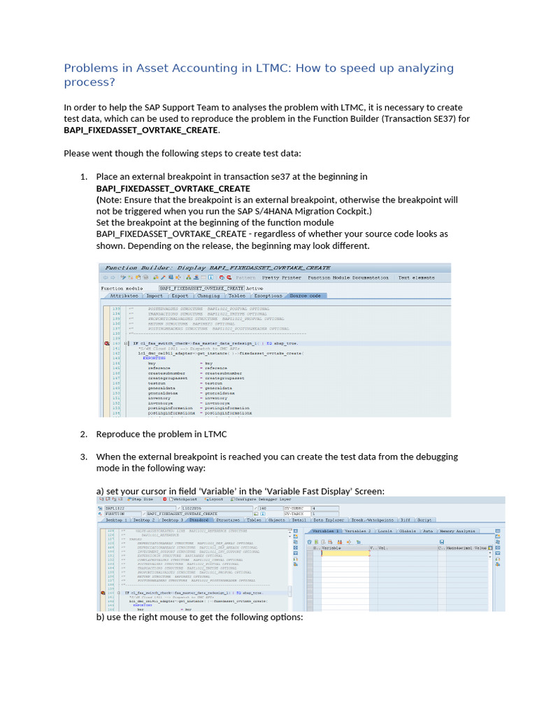 Creating Test Data for BAPI Fixed Asset | PDF